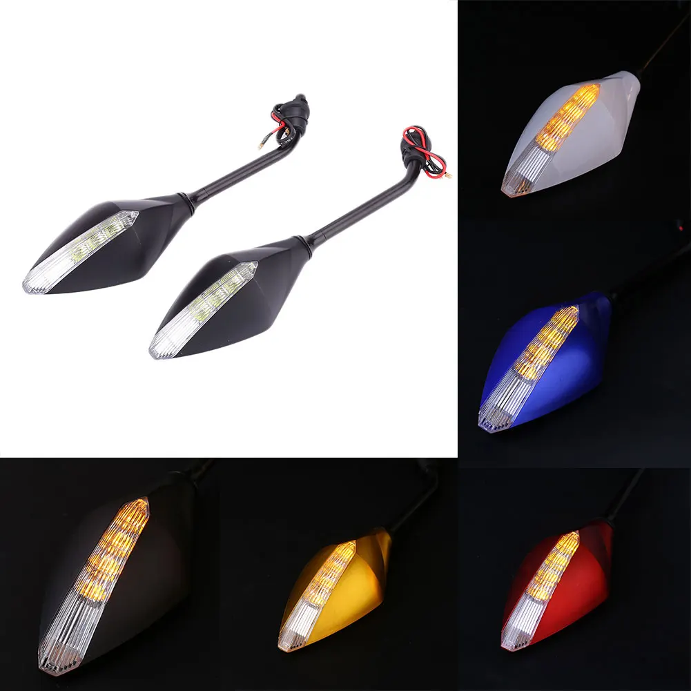 

2PCS 10MM Motorcycle LED Turn Signal Motorbike Rearview Mirror Cornering Lamp