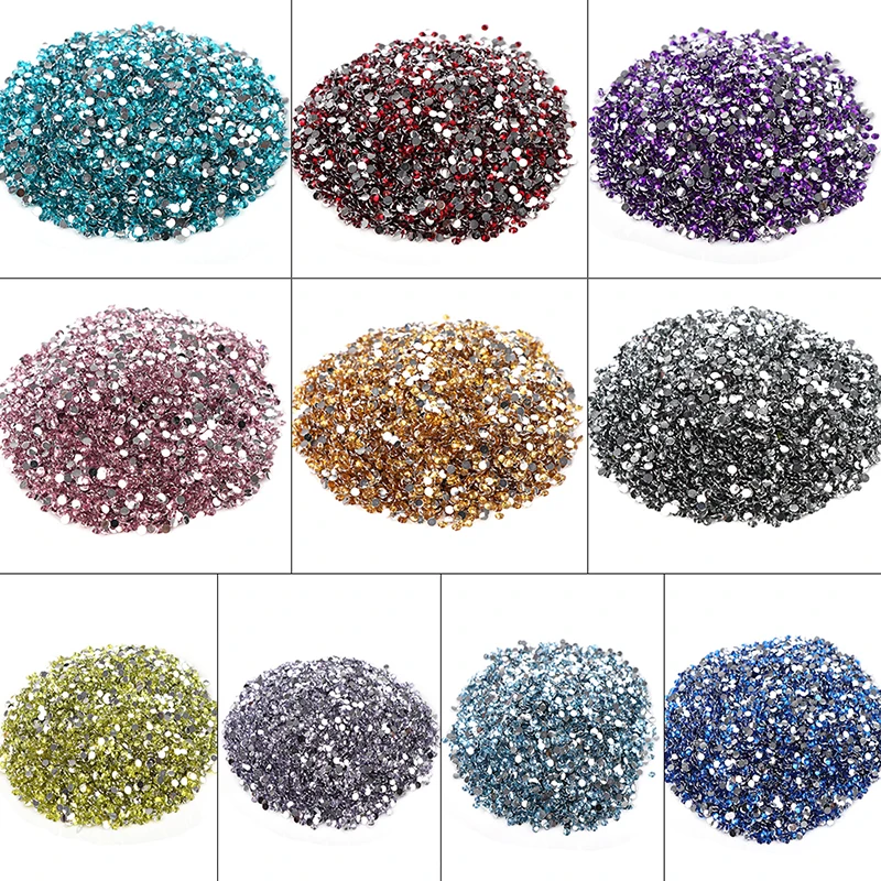 

10000pcs Nail Art Rhinestone Mixed Sizes AB Colors Glass Nail Rhinestone Glitter Strass for Nail Art