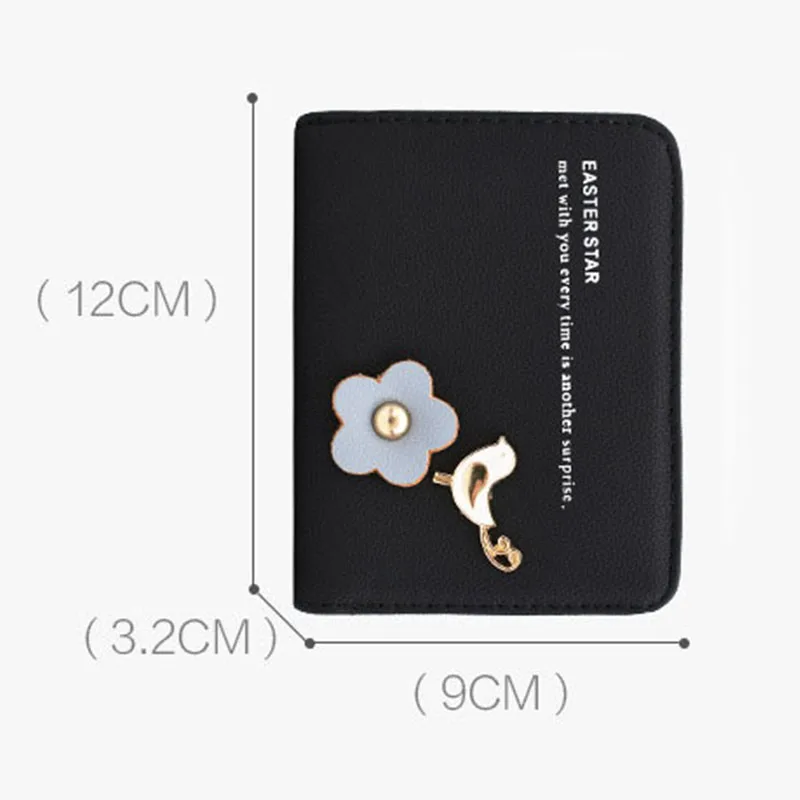 

2020 New Ladies Wallet Zipper Short Wallet All-Match PU Fashion Clutch Bag Tassel Card Bag Cute Girl Flower And Bird Coin Purse