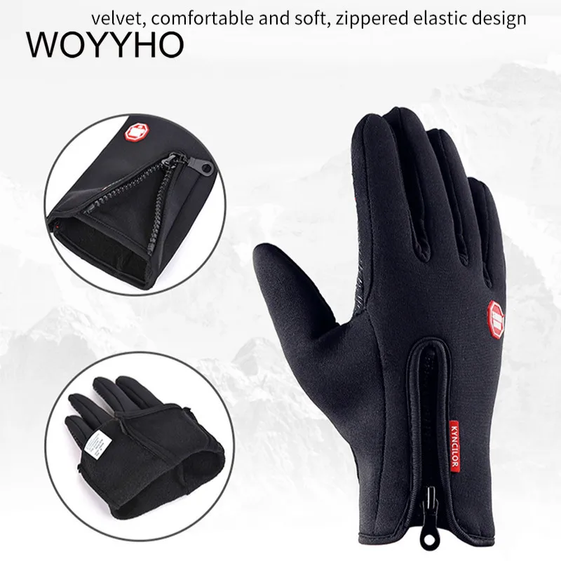 Нескользящие походные перчатки для мужчин и женщин флисовые сенсорного экрана