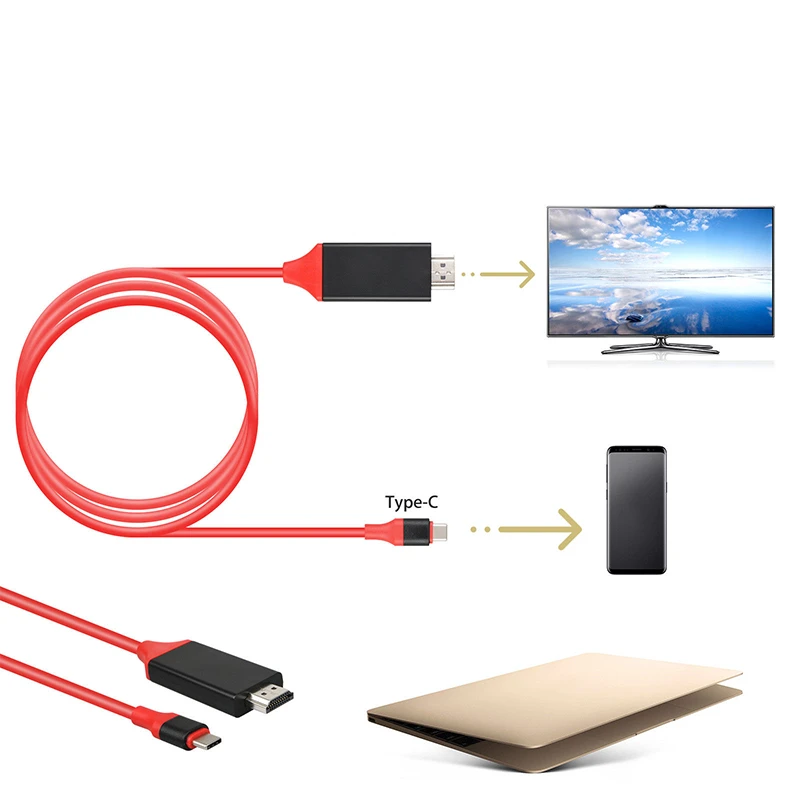 USB 3 1 к HDMI с поддержкой 4K адаптер кабель 2 м Тип C совместимому для MacBook Pro Samsung Galaxy