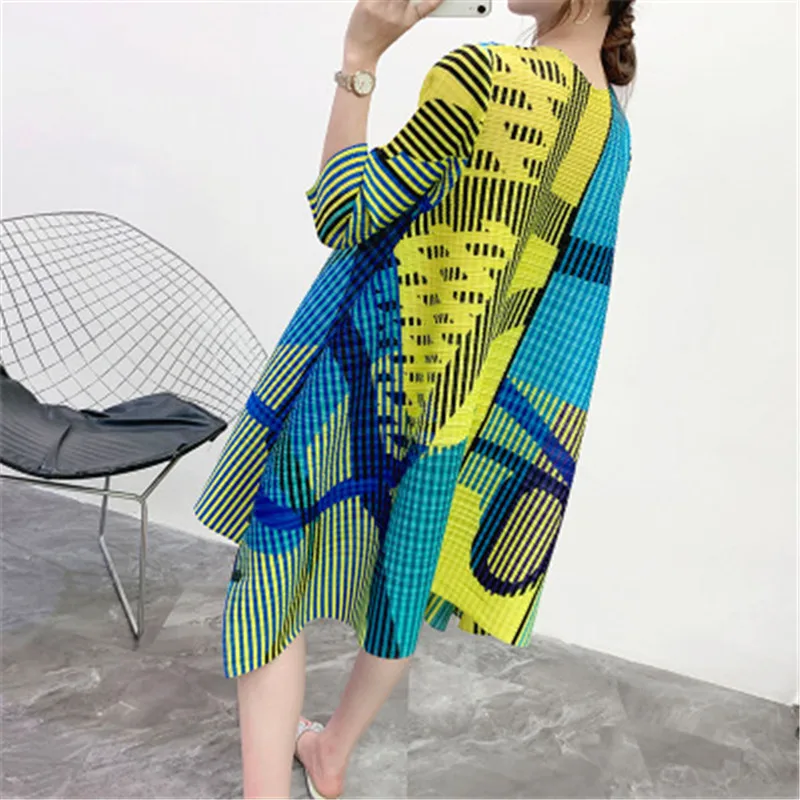 Женская одежда Miyake fold 2020 Большие Размеры свободное платье темперамент покрывает