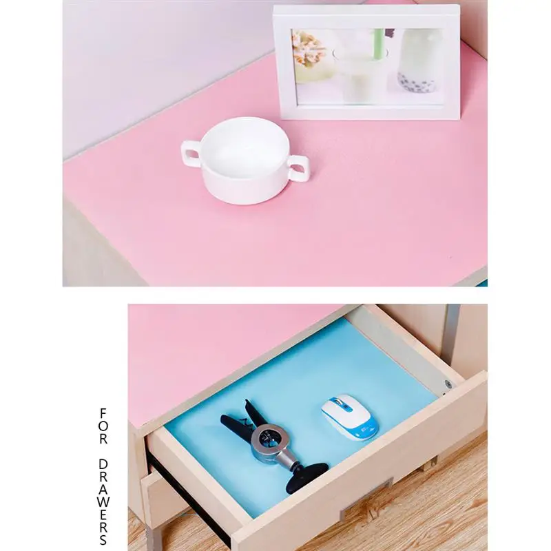 

Reusable Shelf Liner Contact Paper Cabinet Mat Drawer Mat Moisture-Proof Waterproof Dust Proof Non-Slip Tableware Pad