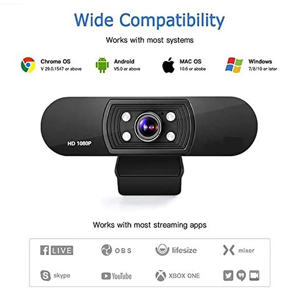 Высококачественная HD 1080P Веб камера с автофокусом 5 Мп веб Встроенный микрофон