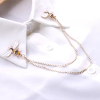 cute bee pendant chained brooch anime alloy metal linked animal crossing pins cute fashion party wedding jewelry gifts for women