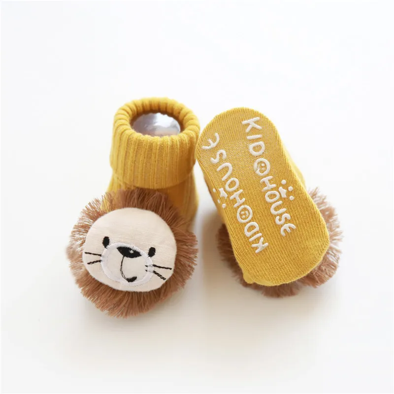 Baby Socks Floor Non-slip Cotton Cartoon Newborn 3D Lion/bow 2020 Autumn Winter Girls Boys Soft Warm Cute Boots | Детская одежда и