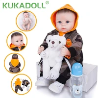 kukadoll 18 inch reborn baby dolls cloth body steffed baby reborn realicta toys for girls childrens day gifts christmas present