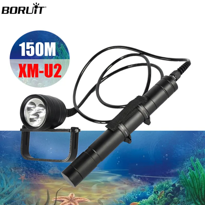 BORUiT XM L U2 светодиодный профессиональный фонарик для дайвинга 5 режимный подводный