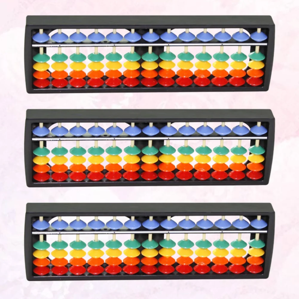 

3pcs 13 Digits Rods Abacus Children Math Leaning Abacus Brain Developing Arithmetic Tool Educational