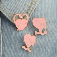 coo pink heart gestures enamel pin badge brooch lapel pin for denim backpack gift for friend jewelry