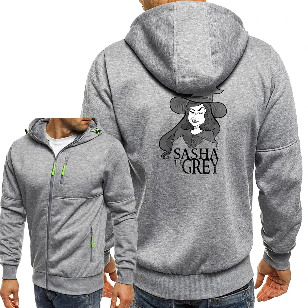 

Sasha The Grey Funny Fashion Hoodies Zipper Casual Loose Jacket Sweatshirts Hip Hop Male Outerwear Harajuku Graphic Men Jackets