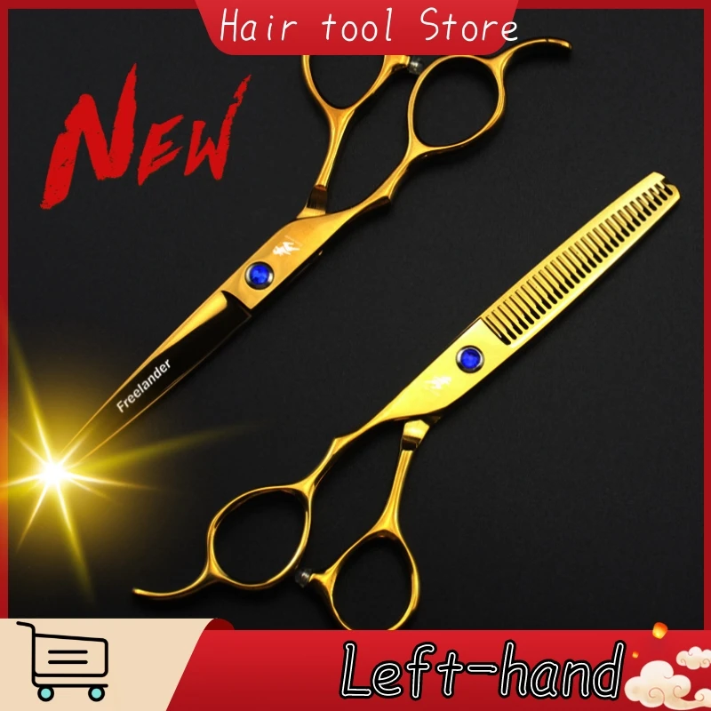 

2size left-handed golden dragon salon haircut and hairdressing scissors left-handed teeth shear thinning flat shear left-handed