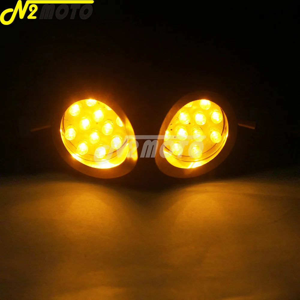 Мотоцикл 12 в светодиодный хромированный ЧПУ пуля Янтарный указатель поворота