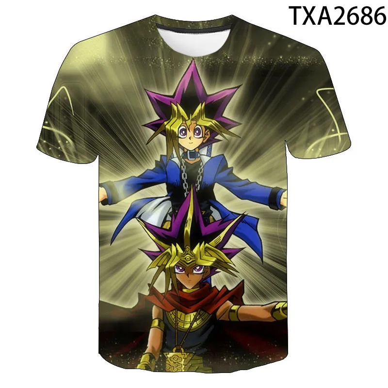 Новинка 2020 летняя футболка с 3D принтом игры Yu Gi Oh для мужчин и женщин детская