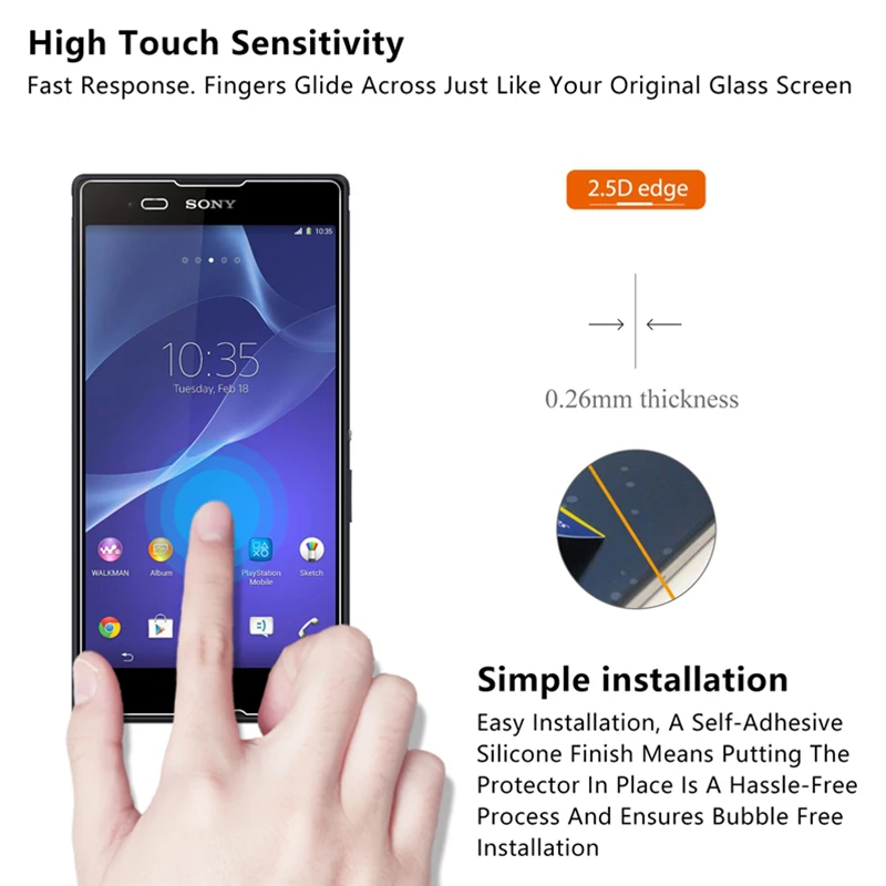 Жесткое закаленное защитное стекло HD для Sony Xperia Z5 Premium Z4 Z3 Plus Z2 компактная защита