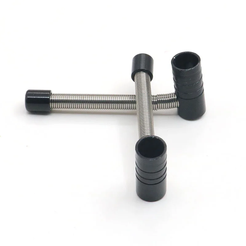 

Creative Spring Design Metal Pipe Mini Portable With Clear Handle 77MM Collapsible Pipe Tobacco Hand Spoon Herb Pipe Accessories
