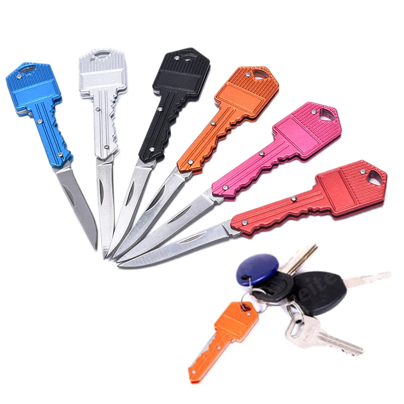 Knife Mini Open kit gadget Keychain Fold Pocket Keyring Ring Box Package Outdoor Tool Camp Key Opener Survive Blade | Безопасность и