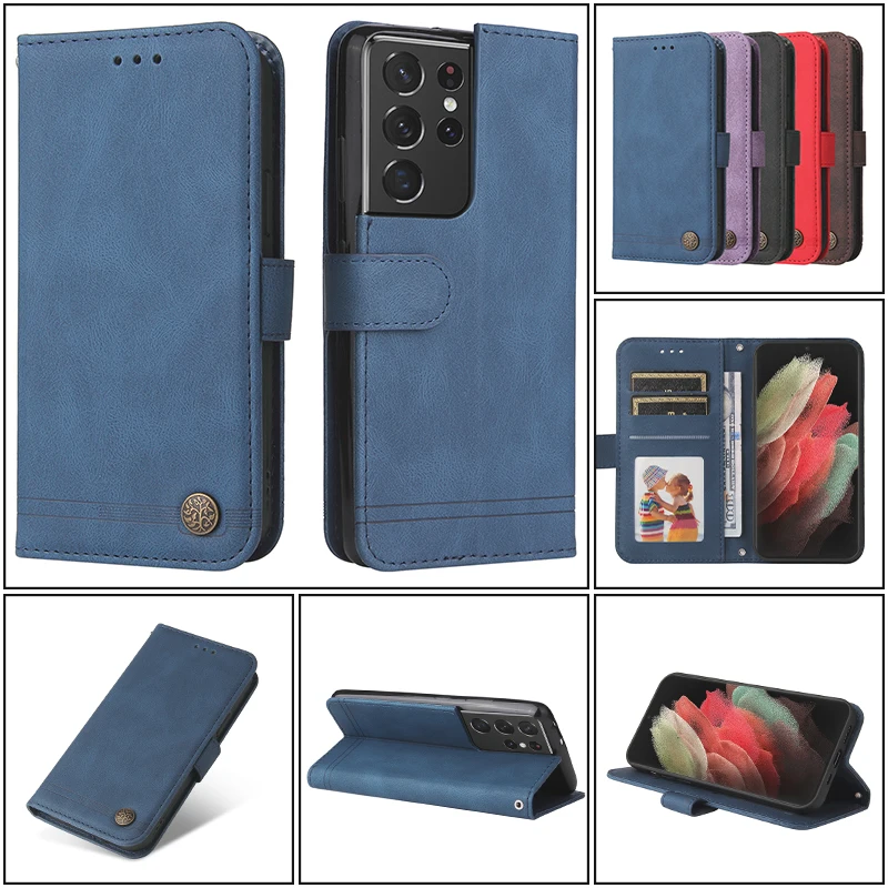 

Fashion Flip Leather Case For Samsumg Galaxy Note 20 S8 S9 S10 S20 S21 S22 S30 E Plus FE Ultra Lite Shockproof Wallet Cover Capa