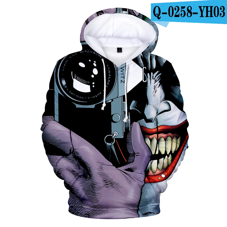 

Fashion all-match men's hoodie clown men's pullover ladies hip-hop 3D sweatshirt tops all-match 3d boys hooded jacket