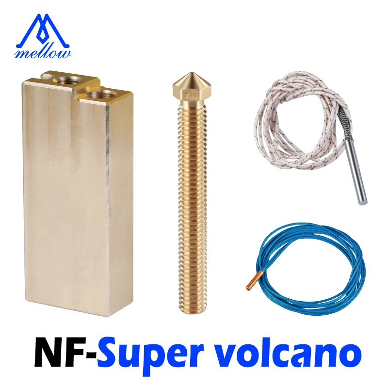 Bloco de Calor Bico + Atc Termistor para Impressora Aquecedor Super Vulcão Semitec 104gt-2 3d v6 Hotend Mellow12v – 24v 80w