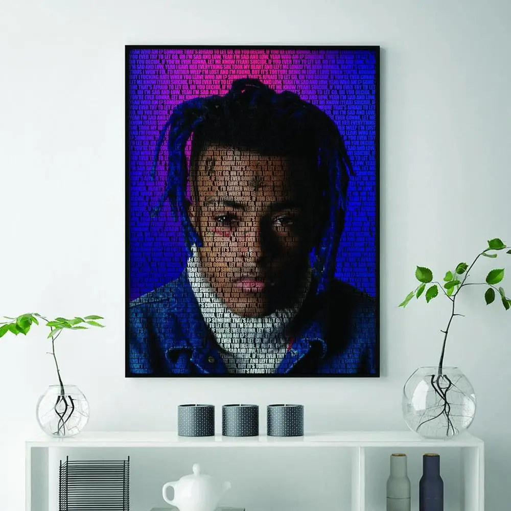 

Modern Home Decor Poster XXXTentacion Custom Lyrics Poster Wall Art Canvas Painting Picture Nordic Wall Art for Living RoomFrame