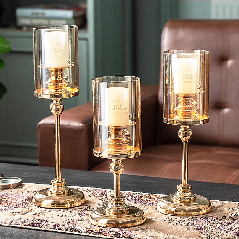 

Dinner Creative Candle Holder Romantic Luxury Metal Nordic Candle Holder Aroma Table Decoration Kaarsenhouder Home Decor BN50CH