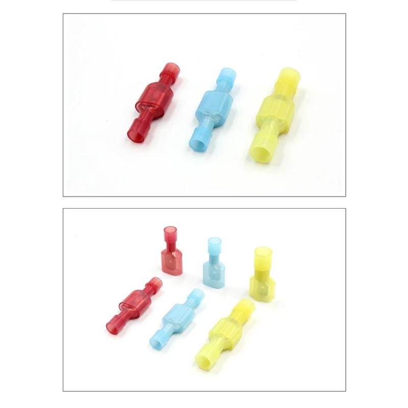 160 шт нейлон полностью изолированный мужской/женский Spade провода обжимной быстро