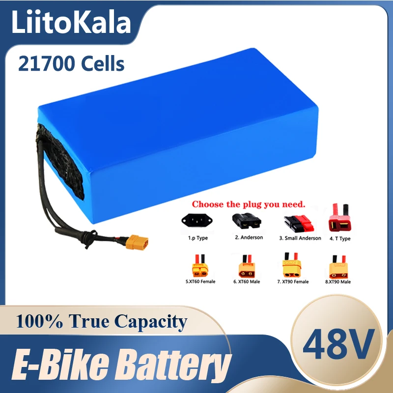 Аккумулятор для электровелосипеда LiitoKala литиевая батарея 21700 48 в 30 Ач 35 20 25 40 50 45