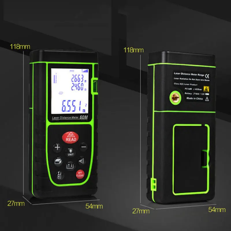 40m hand held laser range finder Battery-Powered instrument measuring room electronic ruler distance meter | Инструменты