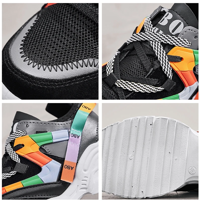 Трендовые кроссовки Женская Вулканизированная обувь разноцветная дышащая на