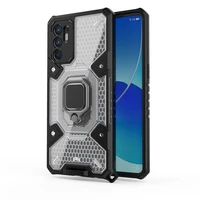 shockproof armor magnetic metal finger ring holder phone case for oppo reno 6z 6 pro plus 6 4g clear silicone back shell cover