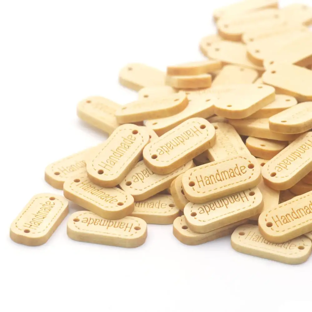Бирки для вязания 50 шт. этикетка ручной работы ярлыков деревянные пуговицы шитья