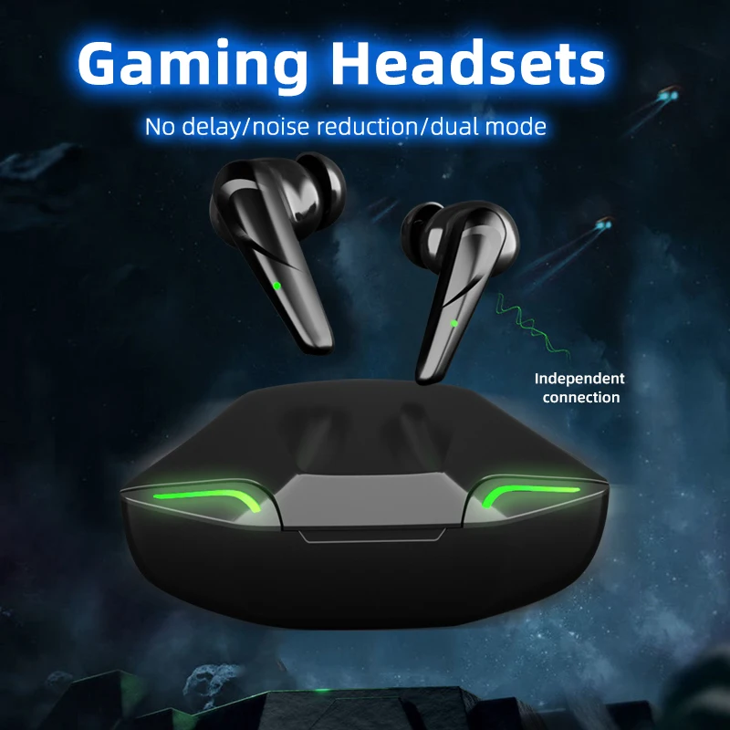 

TWS Bluetooth 5.0 Earphones Wireless Headphones Low Latency Gaming Headset In-ear Noise Cancelling for Android IOS Smart phone
