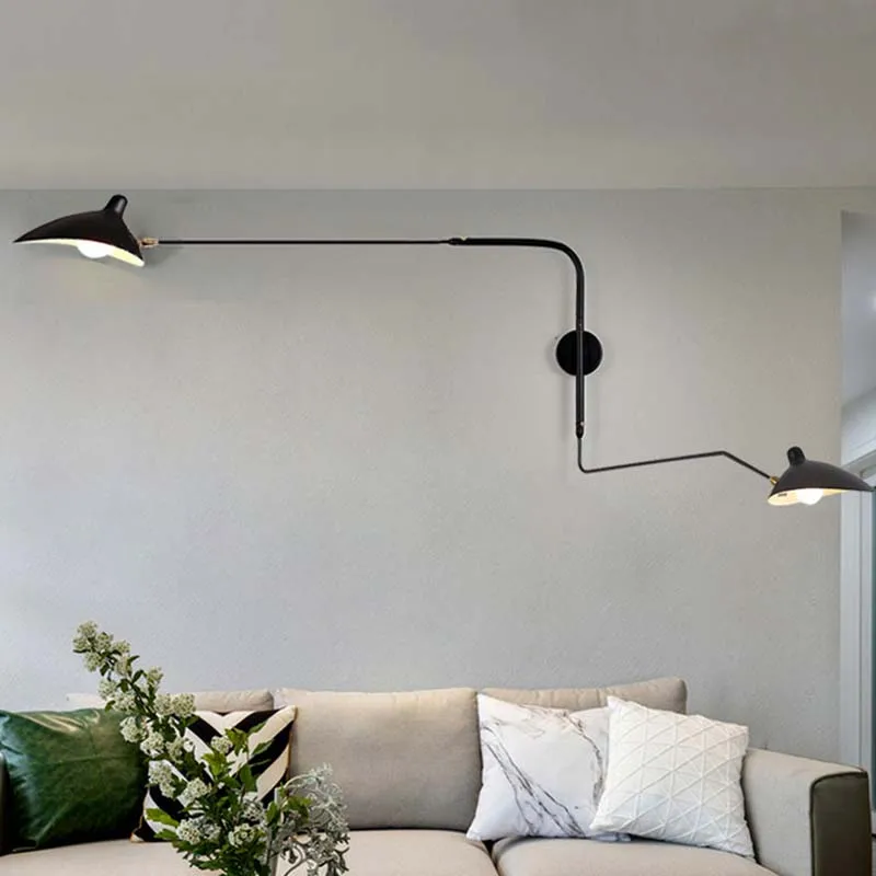 

Modern Loft Industrial Wall Lights Nordic Creativity design Wall Lamp E14 Rotating Sconce for Living Room Bedroom Foyer Cafe Bar