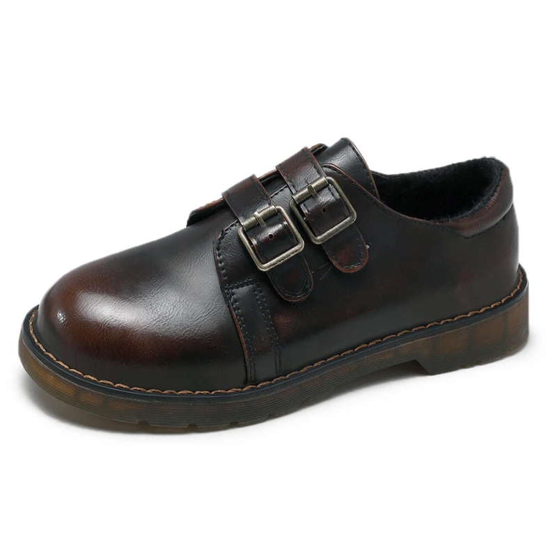 Vintage Oxford Shoes For Women PU Leather Flat Heel Woman British Style Brogues Flats Retro Brown Black Chaussures Femme | Обувь