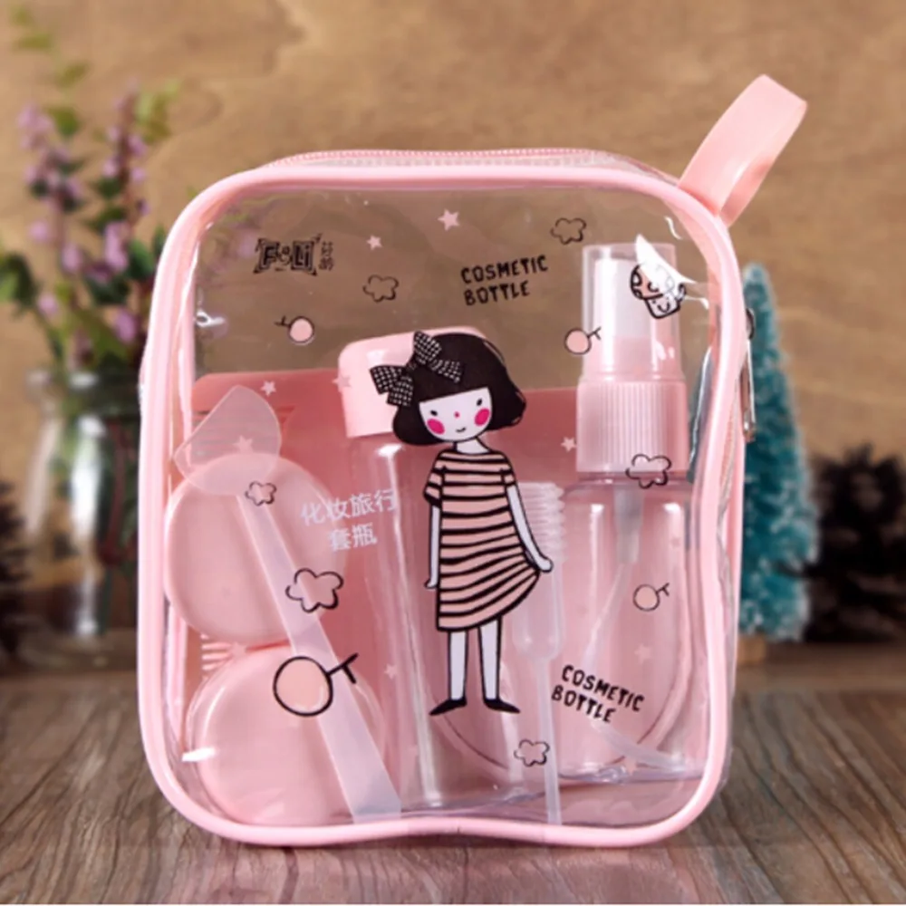 

8Pcs/set Travel Mini Plastic Transparent Bottle Eyeshadow Makeup Face Cream Jar Pot Bottle Empty Cosmetics Container Bottle