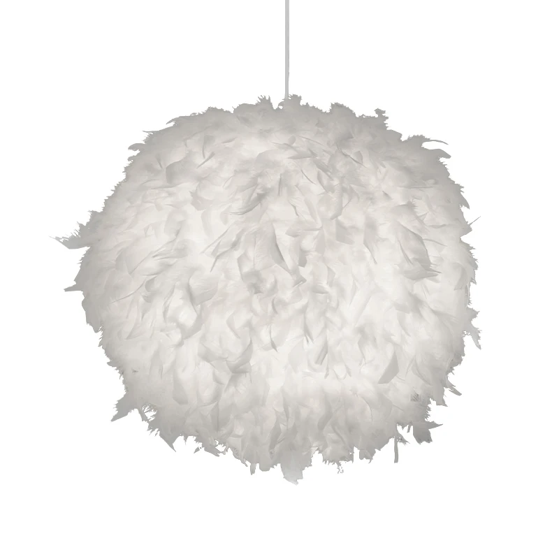 Светодиодный подвесной светильник в скандинавском стиле украшение перьями для