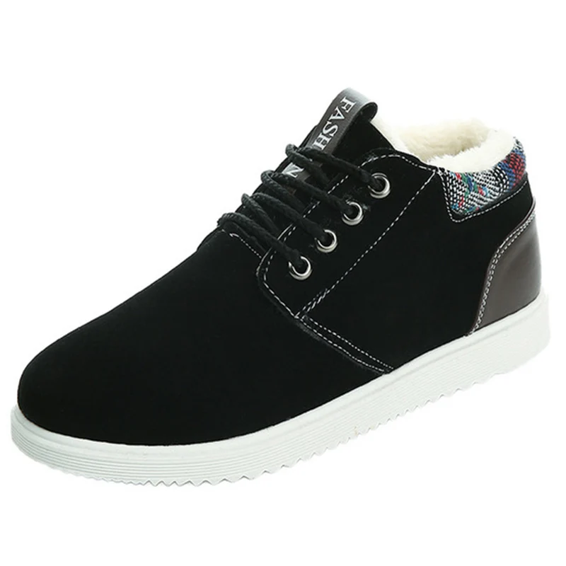 

Fashion Casual Cotton Shoes Men Thickening Plus Hair Inside Slip Heightening Warm Wear-Resistant Soles Casual Warm Shoes Men
