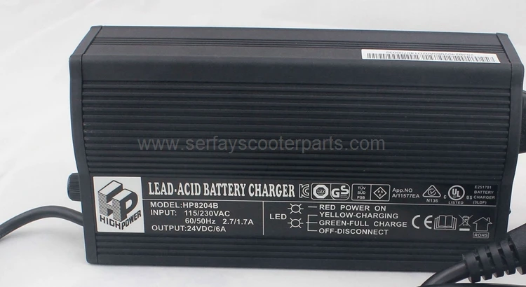 Свинцово Кислотное гелевое зарядное устройство для аккумуляторов 24 В 6 А