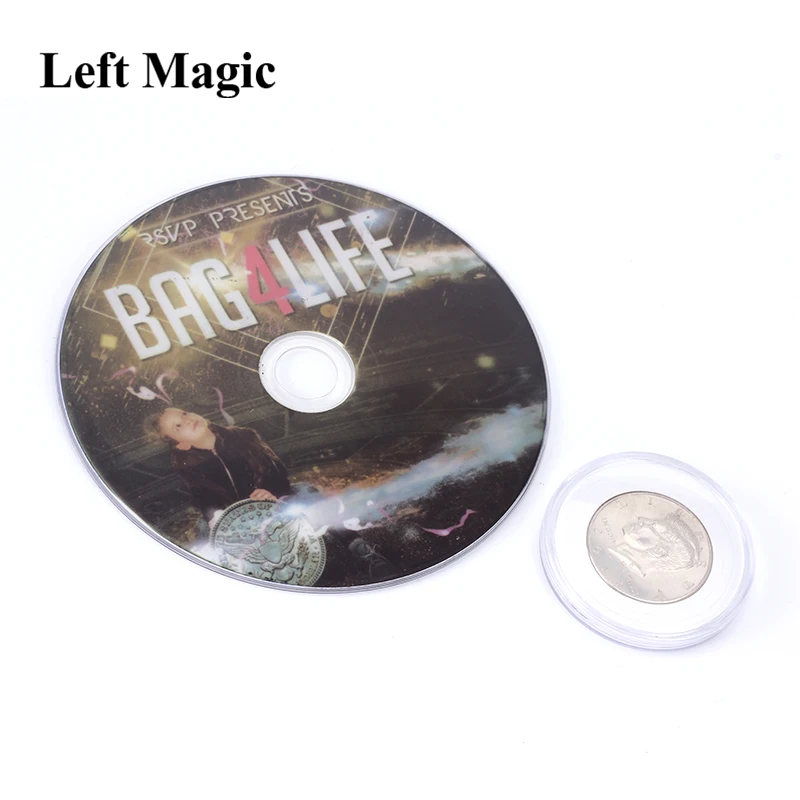 

Bag4Life (1 доллар США наполовину монета и DVD) от Марка Бенделл и Исси Симпсон Волшебная монета для фокусов иллюзии крупным планом магический рек...