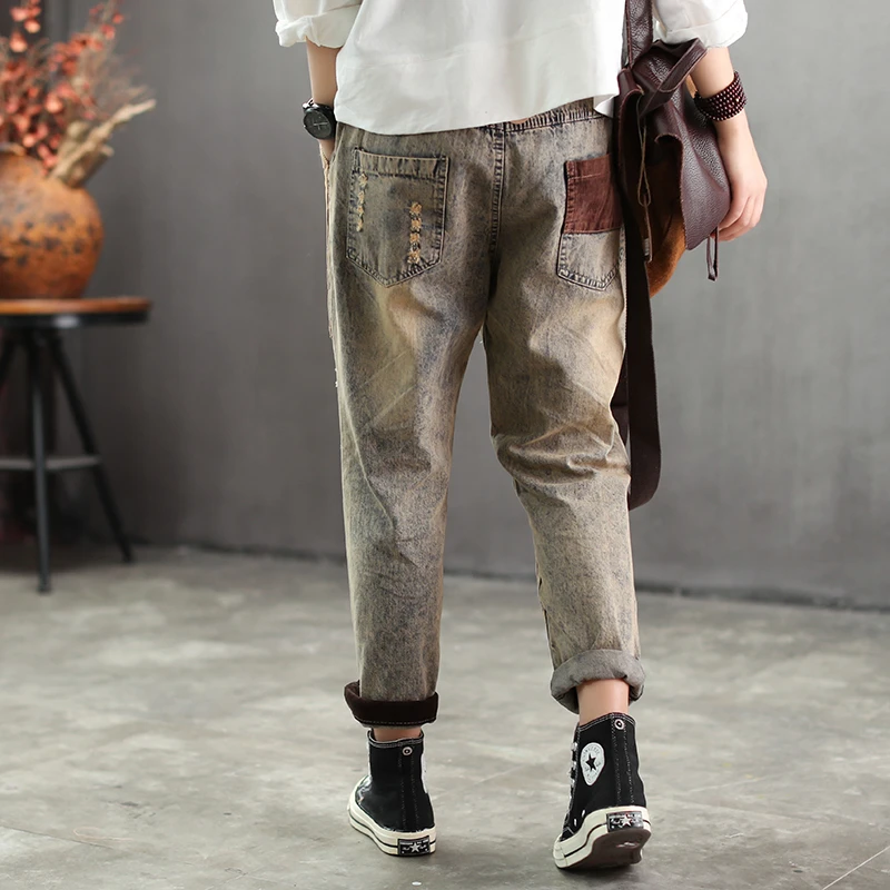 Женские джинсовые брюки Max LuLu винтажные рваные брюки-султанки в стиле панк