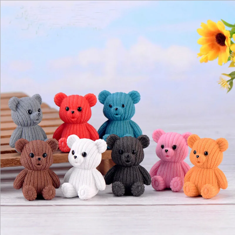 Popular Party Home Decor Accessories Cute Plastic Teddy Bear Miniature Fairy Easter Animal Garden Figurines Children's Room | Дом и сад