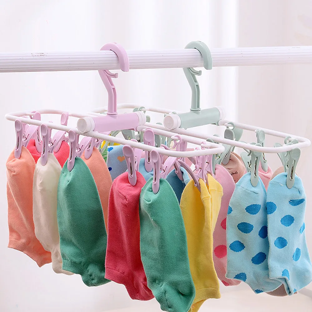 

12 Clip Folding Drying Rack Underwear Socks Clip Multi-functional Clothes Rack Hot Sale High Quality New Patterns