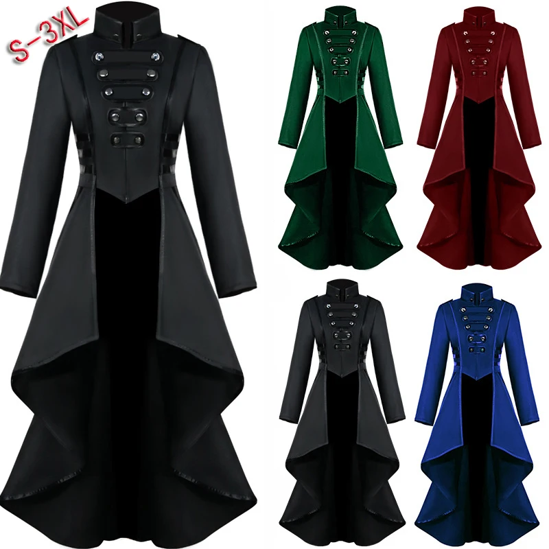 Женский винтажный смокинг в средневековом стиле стимпанк длинный роскошный