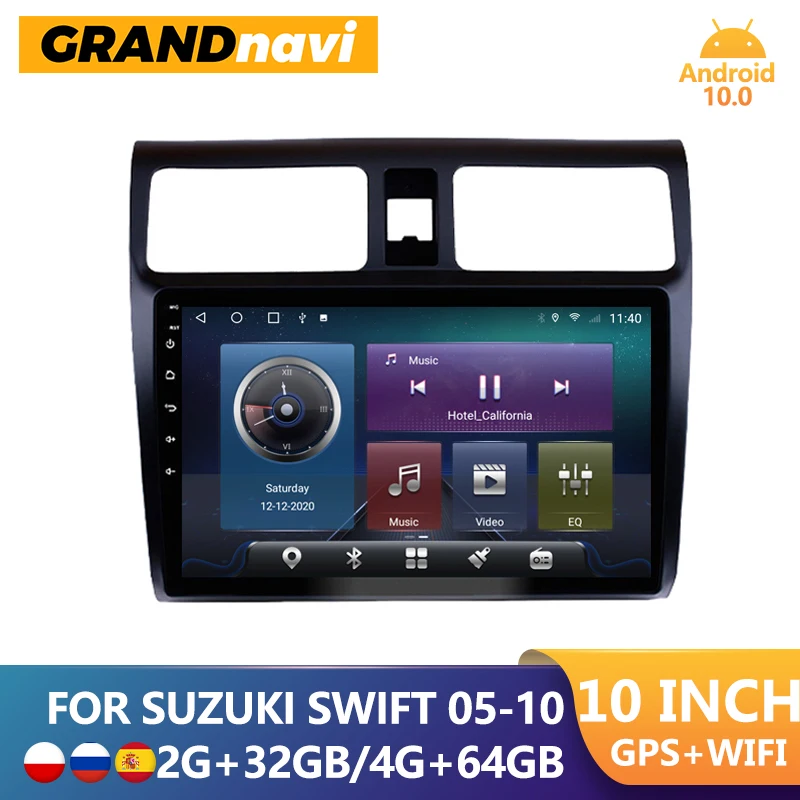 Автомагнитола GRANDnavi на Android для Suzuki Swift 2005-2010 с GPS 2 Din мультимедийный видеоплеер