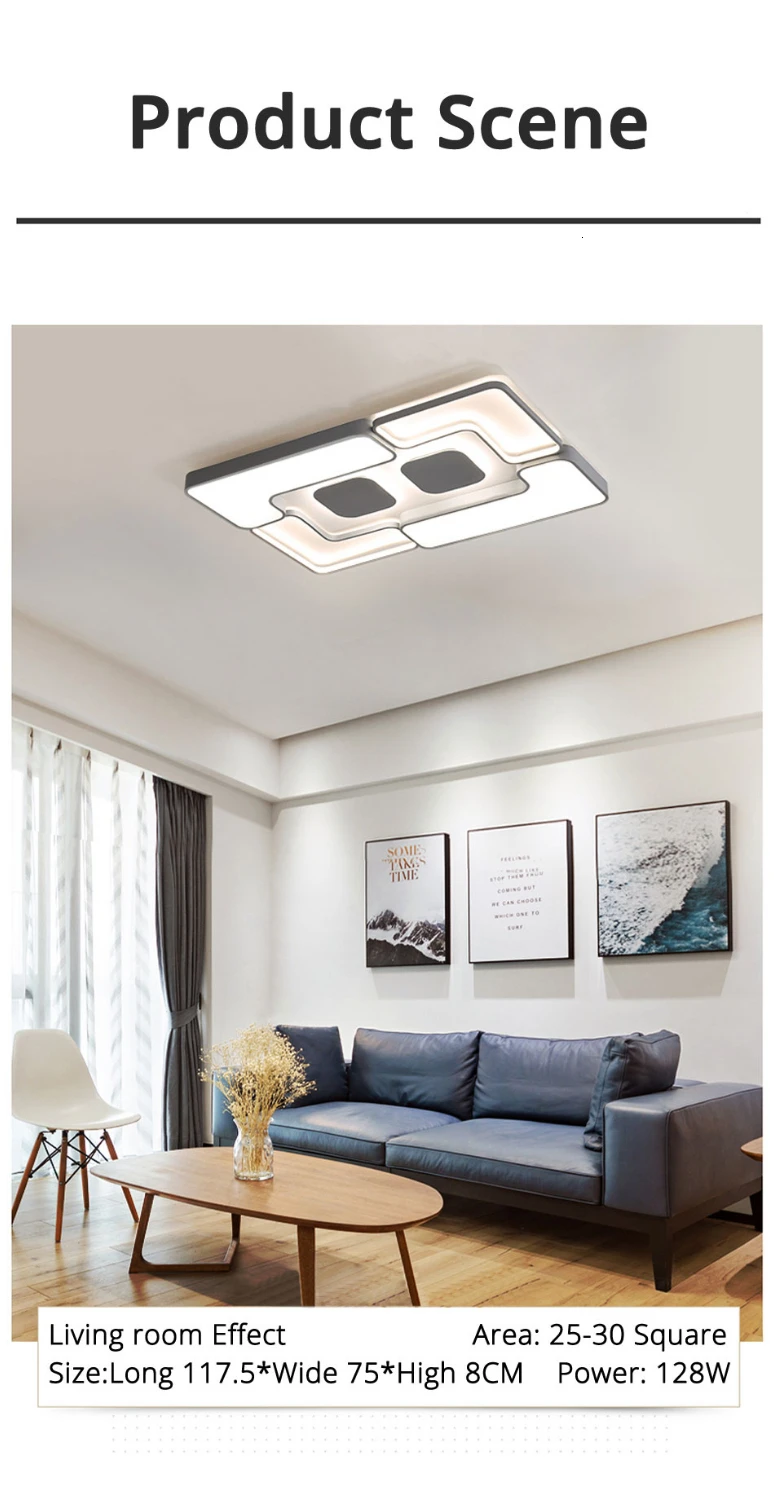 LED ceiling lights White/Grey body Modern living room for bedroom support 110V and 220V Remote control led lamps