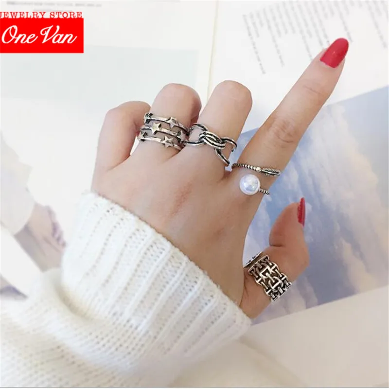 

2020 pig nose Vintage Adjustable Women's ring creative three-layer neutral men and women rings