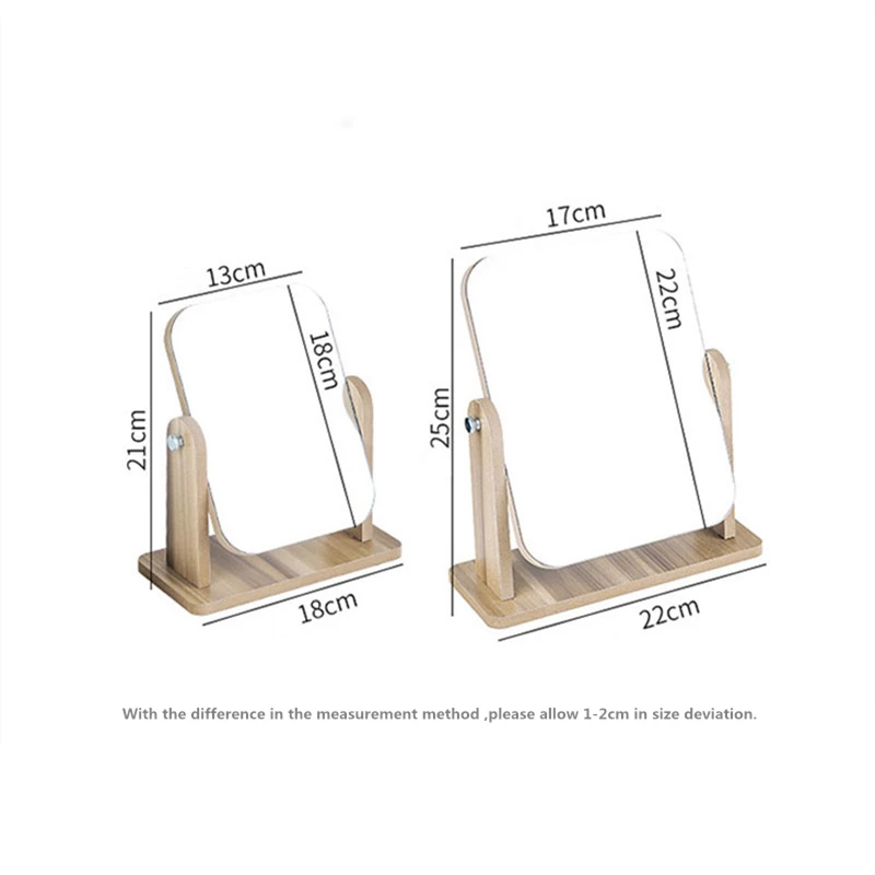 Зеркало для макияжа с увеличением пор деревянное декоративное зеркало простое