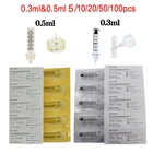 0,3 мл и 0,5 мл одноразовая Стерильная ампульная головка для гиалуроновой ручки распылитель гиалуроновой кислоты ручка против морщин уход за кожей губ