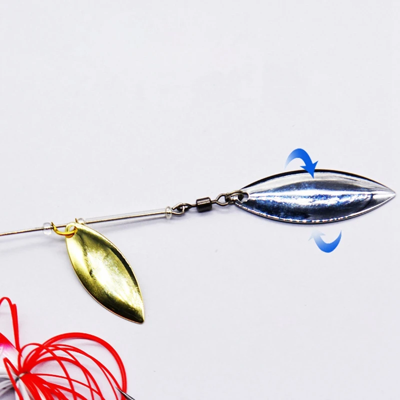 

3PCS Spinner Baits Sequin Beard Rubber Fishing Tackle Jig Hard Bait Fishing Metal Fish Mouth Bait
